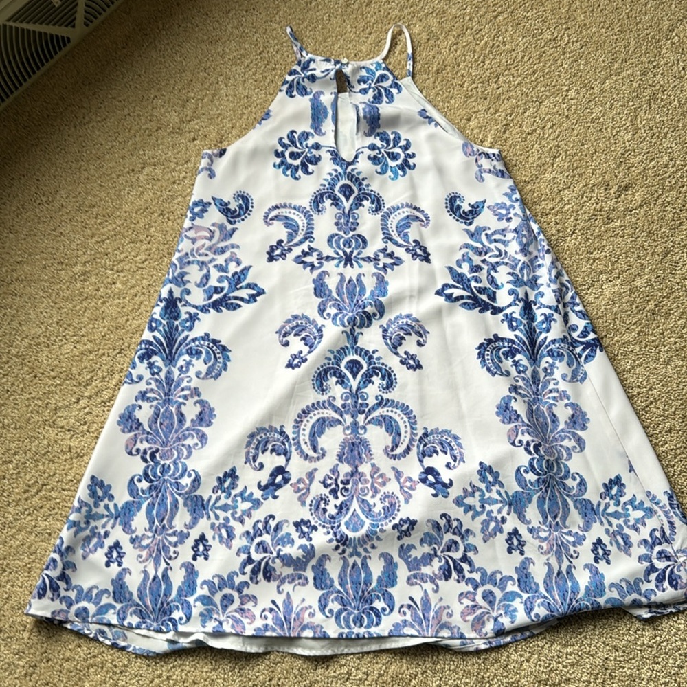 Fleur Bleue dress - flowy white with blue and pink design size 0 - Picture 12 of 12